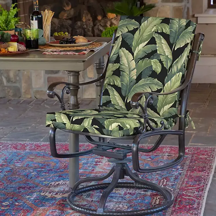 Kirklands Home Outdoor Cushions & Pillows|Onyx Cebu Luxe Outdoor Dining Chair Cushion Black