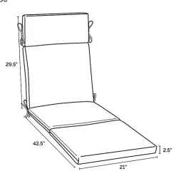 Kirklands Home Outdoor Cushions & Pillows|Onyx Cebu Outdoor Chaise Cushion