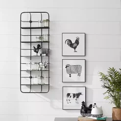 Kirklands Home Shelves|Onyx Squared Iron Grid Wall Shelves