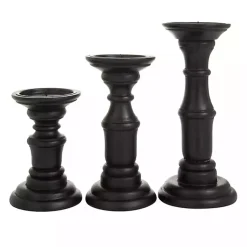 Outlet Onyx Turned Wood 3-pc. Candle Holder Set Candle Holders