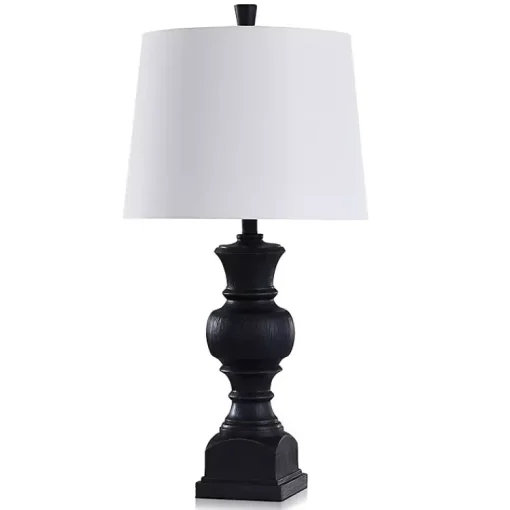 Kirklands Home Table Lamps|Onyx Wood Grain Table Lamp Black