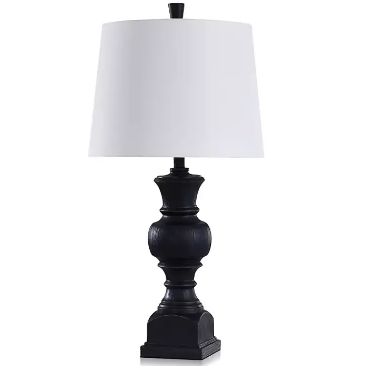 Kirklands Home Table Lamps|Onyx Wood Grain Table Lamp Black