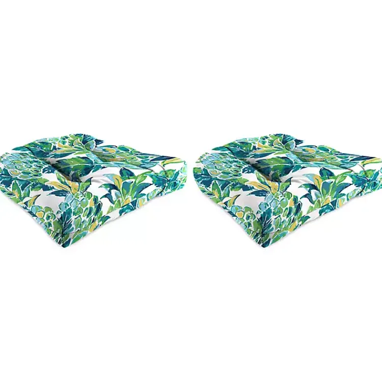 Kirklands Home Outdoor Cushions & Pillows|Opal Vida Wicker Seat Outdoor Cushions, Set of 2 Green