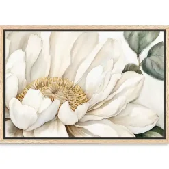 Kirklands Home Canvas Art|Open Bloom Framed Canvas Art Print White