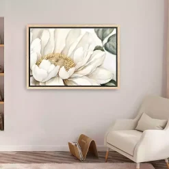 Kirklands Home Canvas Art|Open Bloom Framed Canvas Art Print White