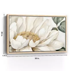 Kirklands Home Canvas Art|Open Bloom Framed Canvas Art Print White