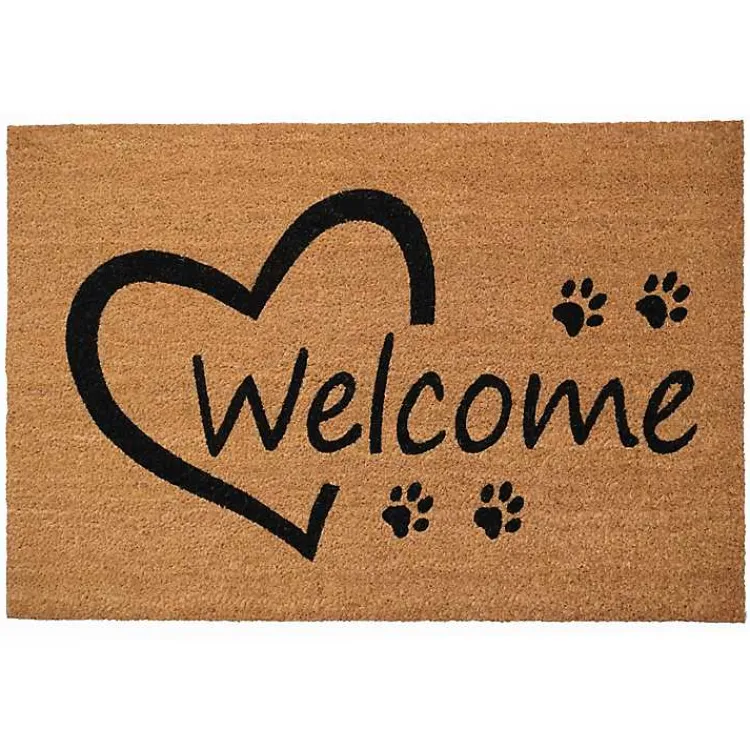 Kirklands Home Doormats|Open Heart Welcome Paws Doormat