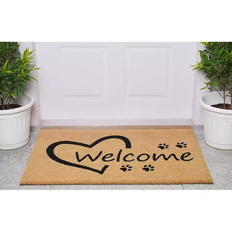 Kirklands Home Doormats|Open Heart Welcome Paws Doormat