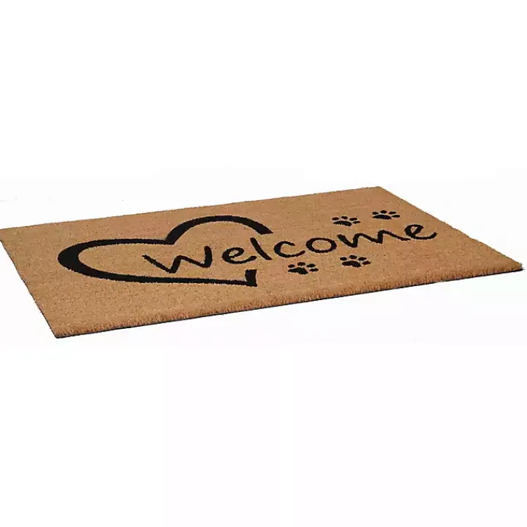 Kirklands Home Doormats|Open Heart Welcome Paws Doormat
