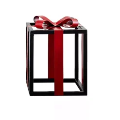 Best Open Metal Gift with Bow, 7 in. Christmas Decorations