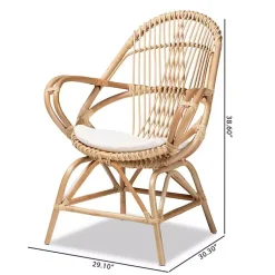 Kirklands Home Accent Chairs|Open Woven Rattan Accent Chair White
