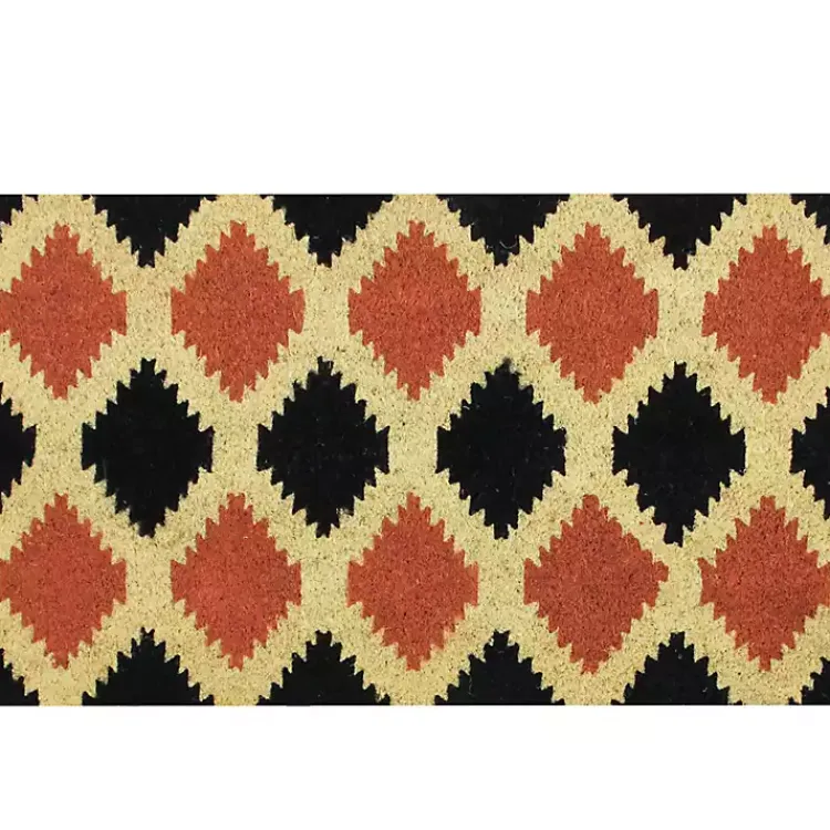 Kirklands Home Doormats|Orange and Black Western Diamond Doormat