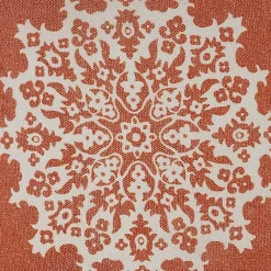 Clearance Orange and White Medallion Pillow Pillows