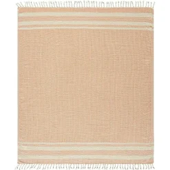 New Orange and White Stripes Cotton Throw Blankets & Throws