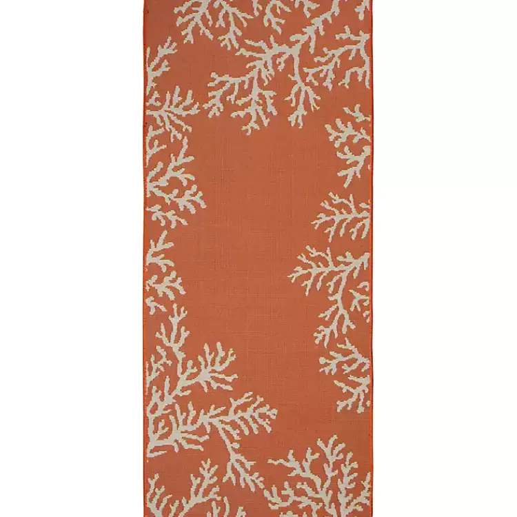 Kirklands Home Outdoor Rugs|Coral Indoor/Outdoor Runner, 1x4 Orange