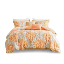 Kirklands Home Comforters|Orange Damask 5-pc. Full/Queen Comforter Set