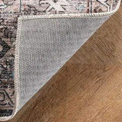 Kirklands Home Accent Rugs|Orange Distressed Medallion Washable Runner