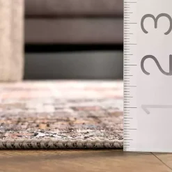 Kirklands Home Accent Rugs|Orange Distressed Medallion Washable Runner