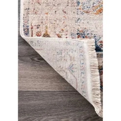 Kirklands Home Area Rugs|Orange Eli Medallion Fringe Area Rug, 5x8