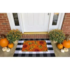 Online Orange Fall Botanical Doormat Fall