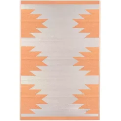 Kirklands Home Outdoor Rugs|Orange Geometric Outdoor Area Rug, 4x6