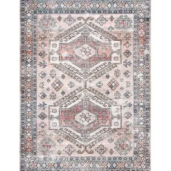 Kirklands Home Area Rugs|Orange Global Motif Washable Runner