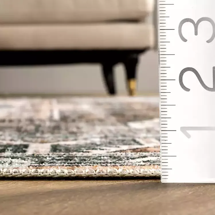 Kirklands Home Area Rugs|Orange Global Pattern Washable Area Rug, 5x8