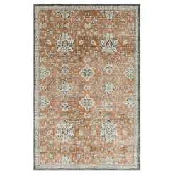 Kirklands Home Area Rugs|Granary Floral Area Rug, 6x9 Orange