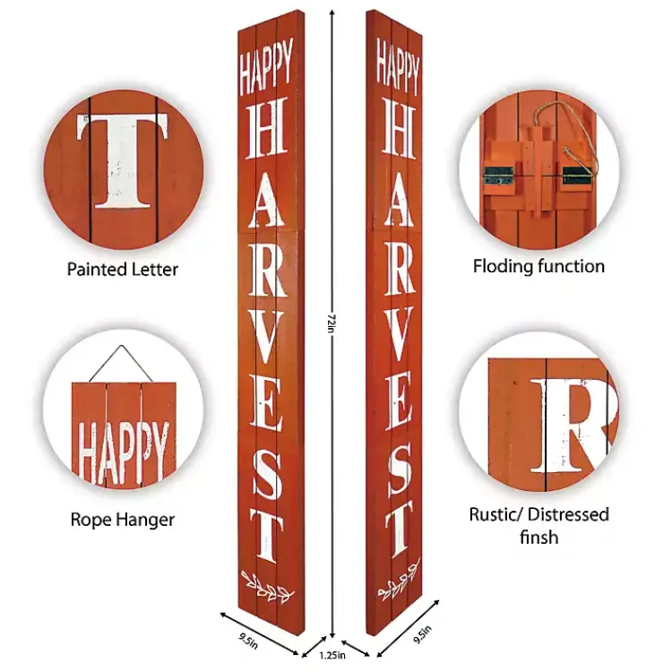 Online Orange Happy Harvest Porch Board, 10 in. Fall