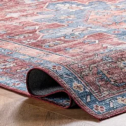 Kirklands Home Area Rugs|Orange Medallion Washable Area Rug, 4x6