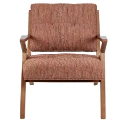 Kirklands Home Accent Chairs|Mid-Century Pecan Finish Accent Chair Orange