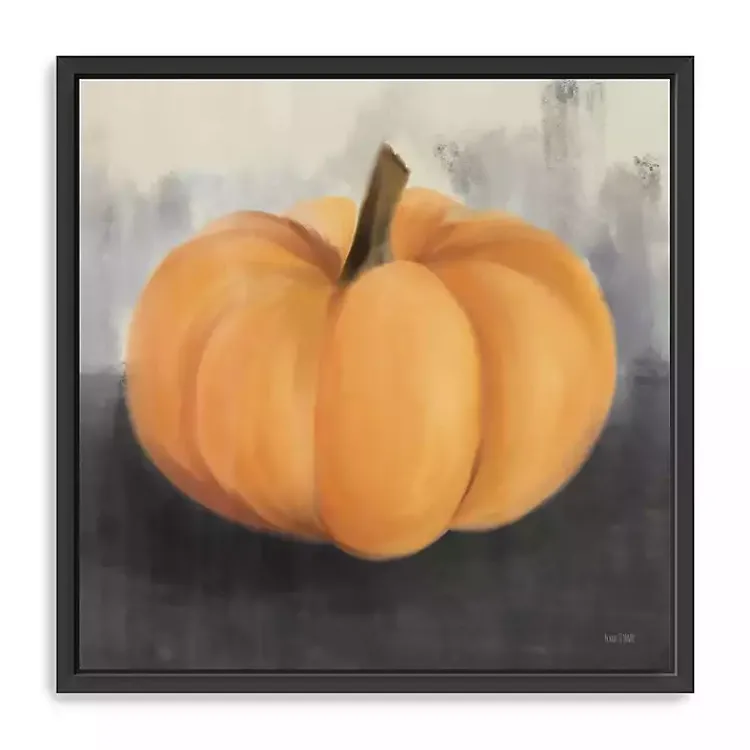 Orange Pumpkin Framed Giclee Canvas Art Print Fall