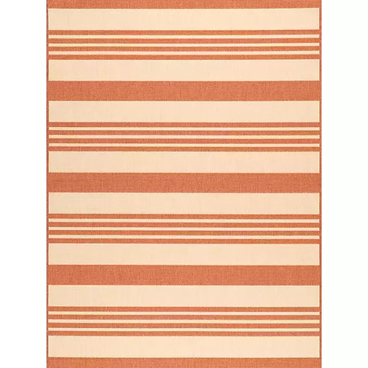 Kirklands Home Outdoor Rugs|Robin Stripe Outdoor Rug, 5x8 Orange