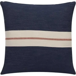 Orange Single Stripe Navy Pillow Pillows