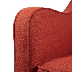 Kirklands Home Accent Chairs|Swivel Upholstered Wide Seat Accent Chair Orange