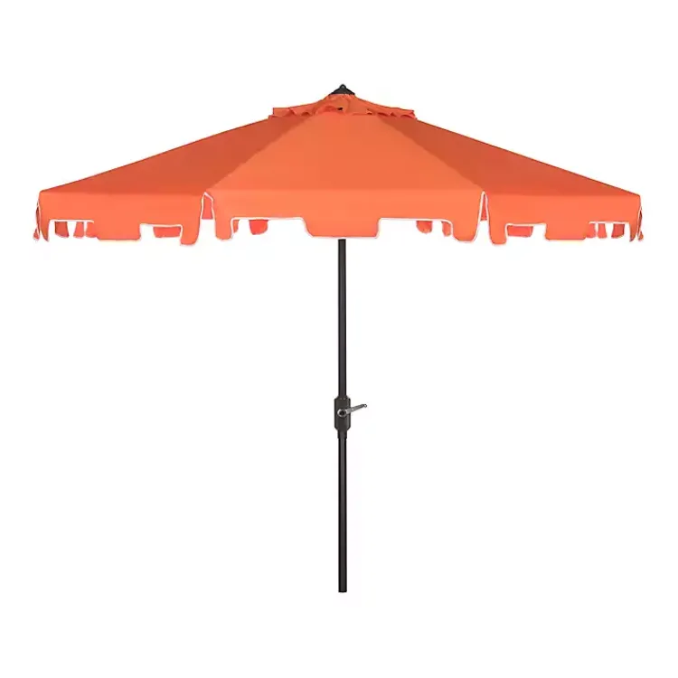 Kirklands Home Outdoor Accent Furniture|Tilt Crank 9 ft. Outdoor Metal Umbrella Orange