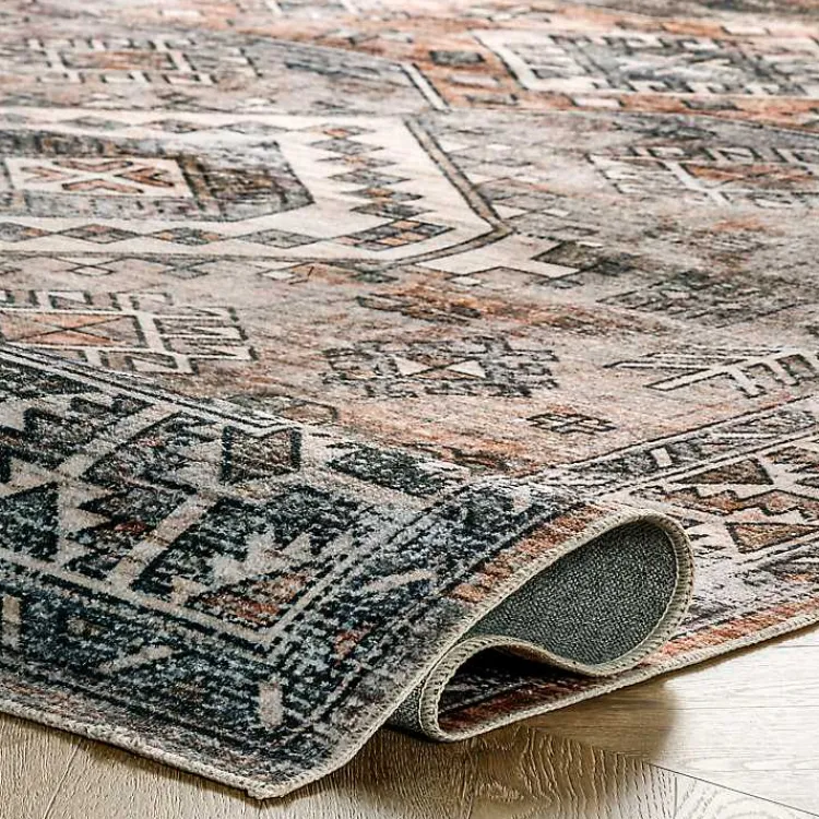 Kirklands Home Area Rugs|Orange Tribal Washable Area Rug, 8x10