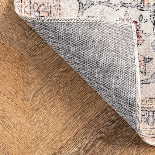 Kirklands Home Area Rugs|Vintage Floral Washable Runner Orange