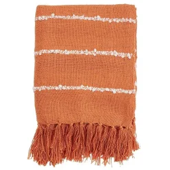 Hot White Striped Fringe Throw Blanket Blankets & Throws