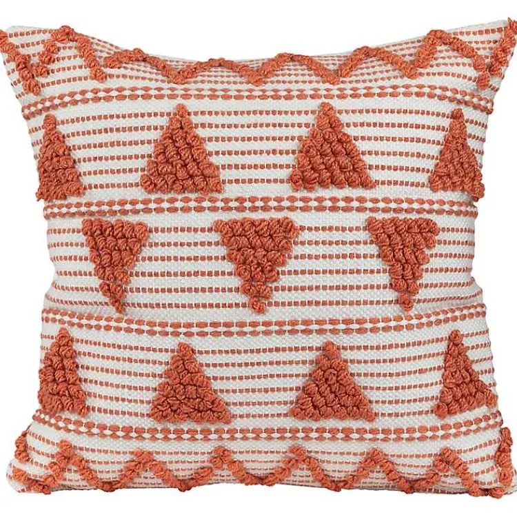Hot Orange Woven Triangle Indoor/Outdoor Pillow Pillows