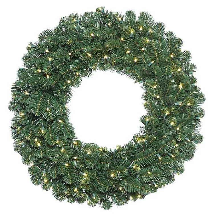 Outlet Oregon Fir Warm White Wide Bulb Wreath Wreaths