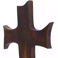 Kirklands Home Wall Plaques|Organic Shape Cross Wall Plaque, 20 in. Brown