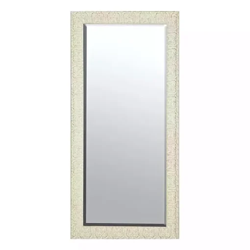 Kirklands Home Full Length & Floor Mirrors|Ornate Distressed Cream Leaner Mirror
