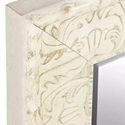 Kirklands Home Full Length & Floor Mirrors|Ornate Distressed Cream Leaner Mirror