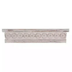 Kirklands Home Shelves|Ornate Farmhouse Wooden Wall Shelf, 28 in. White