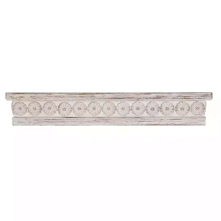 Kirklands Home Shelves|Ornate Farmhouse Wooden Wall Shelf, 36 in.