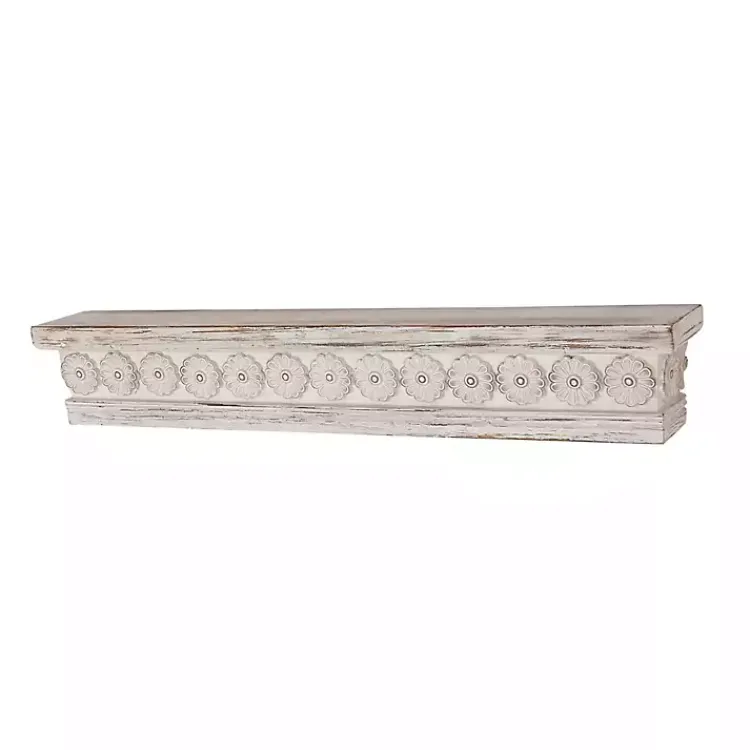 Kirklands Home Shelves|Ornate Farmhouse Wooden Wall Shelf, 36 in.