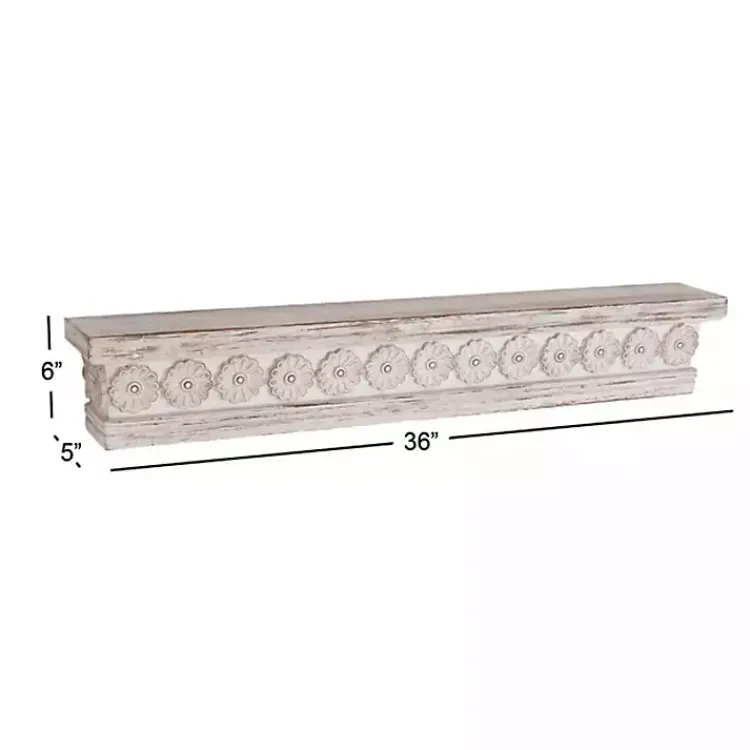 Kirklands Home Shelves|Ornate Farmhouse Wooden Wall Shelf, 36 in.