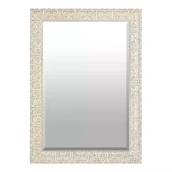 Kirklands Home Framed Mirrors|Ornate Ivory Wall Mirror, 31x43 in.