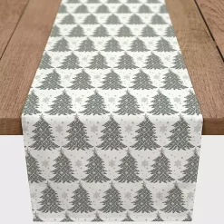 Kirklands Home Table Linens|Ornate Trees Christmas Runner, 72 in. Green